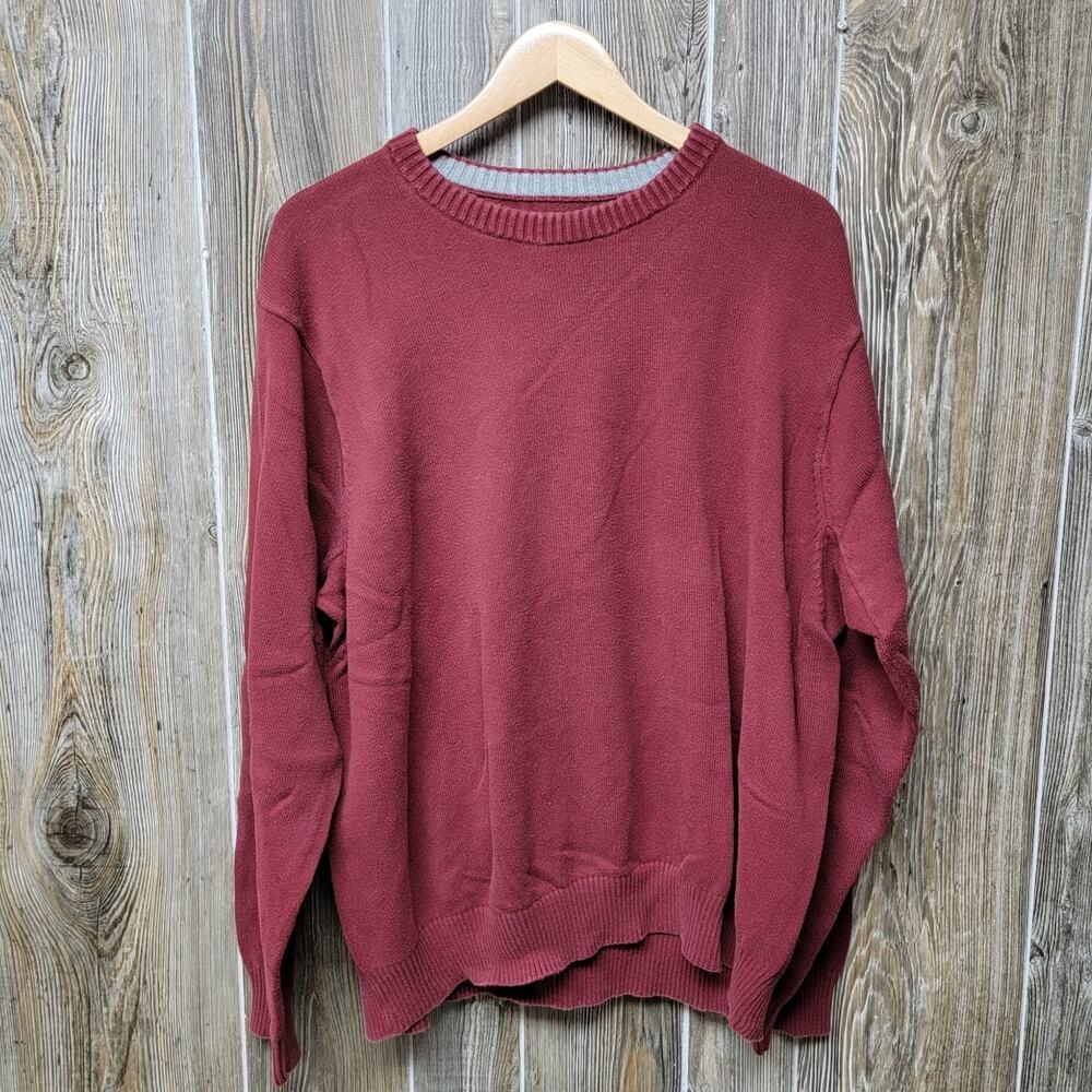 Duluth Trading Company Sweater Mens 2XL Strongarm Cotton Crew Pullover Red